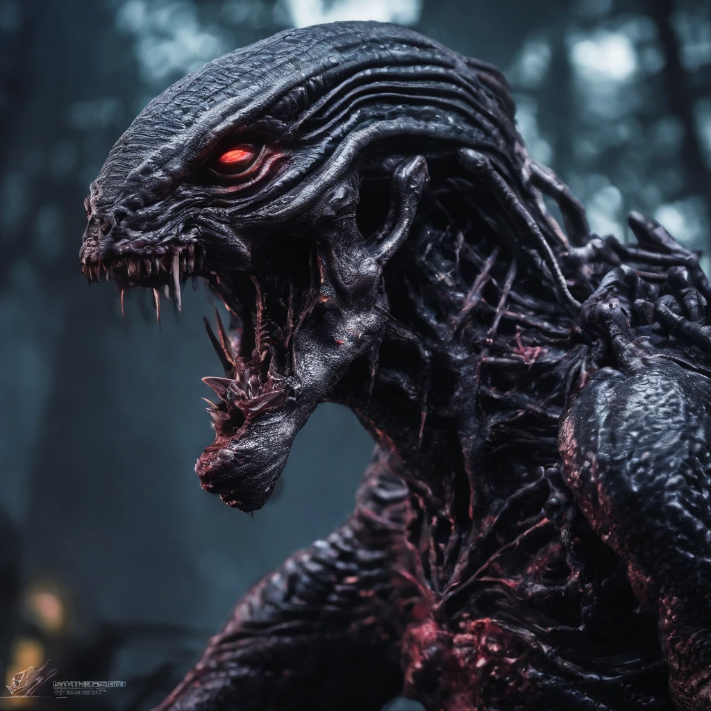 This organism is「Shadow Giant」It is called、As its name suggests, it is known for hiding in the shadows.。Its habitat is forests and mountainous areas.、Especially nocturnal。It reaches a body length of about 3 to 5 metres.、The weight is estimated to be between 300 and 500 kg.。Its characteristics are that its entire body is covered in black scales.、The eyes shine a deep red。Also、With sharp claws and fangs、They use silent and cunning methods to hunt their prey.。Its true identity has yet to be revealed、Many sightings are linked to myths and legends.。