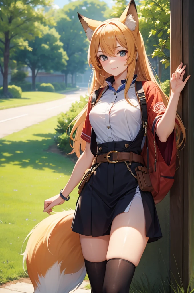 1girl, fox tails