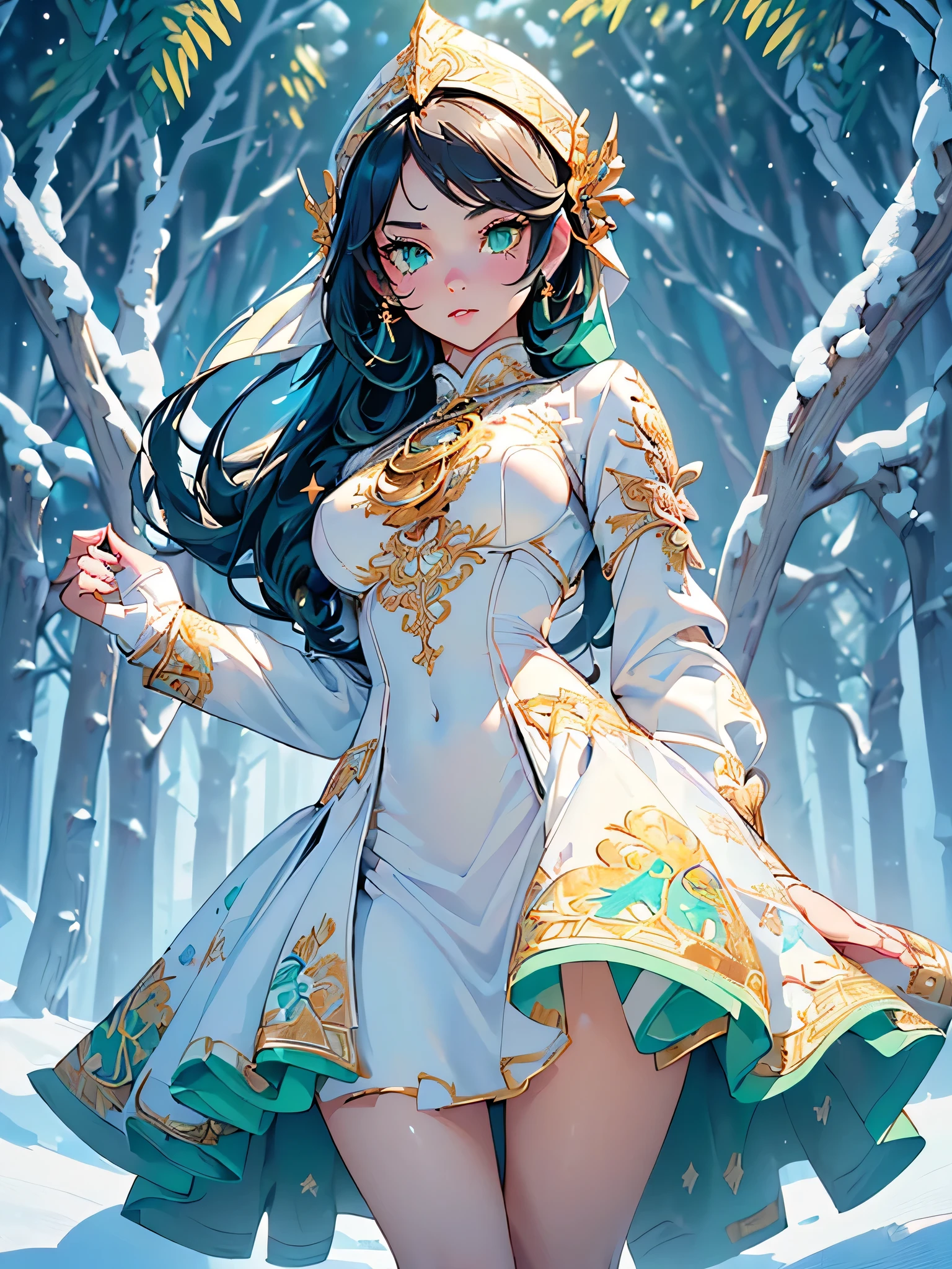 (Idol),yo,Beautiful,cute girl,((lo with extremely cute and beautiful black hair)),((((long hair)))),(((green_eyes:1.3))),intricate eyes,beautiful detailed eyes,symmetrical eyes,big eyes:1.5,enchanting bright eyes studded with gold and silver dust,(((pinky and glowing_skin,shiny body,plastic glitter skin,exaggerated shiny skin,illuminated skin))),upward breasts,waist slender,small hip,(detailed body,(detailed face)),daring,zettai ryouiki,show skin,best relationship with four fingers and one thumb,((girl trembling with sexual climax))
Break ((ornate fantasy paladin armor with gold accents), (white gloves,white elegant clothes,(((intricate outfit,intricate clothes,embroidered outfit,ornate outfit,embroidered clothes,ornate clothes))),(dynamic pose:1.0),embarrassed,(centered,scale to fit dimensions,Rule of thirds),((torn clothes,broken clothes)),pussy,show off vagina,bloody vagina,((spreading pussy)),((perfect pussy)),(((detailed pussy))),(pussy expansion),((pussy prolapse)),(spread pussy),((open pussy)),((labia)),
((snowy pine forest)),winter,scenery:1.25,((intricate scenery)),((snow forest background)),(Glossy winter ornaments),highres,sharp focus,(ultra detailed,extremely detailed),(photorealistic artwork:1.37),(extremely detailed CG unity 8k wallpaper),(((vibrant colors,vibrant theme))),(intricate),full body,(perfect body),sandal,standing,dynamic angle,striking angle,from below,