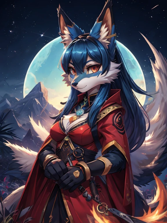 Lucario girl, kitsune ears, jardin zen, art by dark natasha, art by vixen aztra.