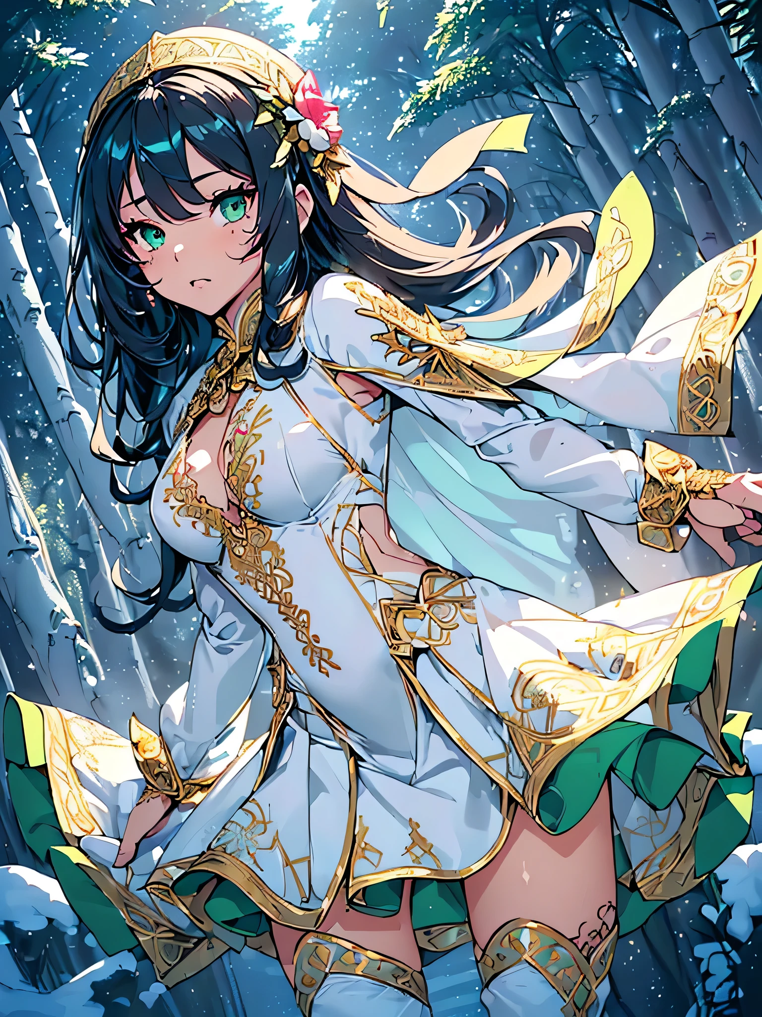 (Idol),16yo,Beautiful,cute girl,((loli with extremely cute and beautiful black hair)),((((long hair)))),(((green_eyes:1.3))),intricate eyes,beautiful detailed eyes,symmetrical eyes,big eyes:1.5,enchanting bright eyes studded with gold and silver dust,(((pinky and glowing_skin,shiny body,plastic glitter skin,exaggerated shiny skin,illuminated skin))),upward breasts,waist slender,small hip,(detailed body,(detailed face)),daring,zettai ryouiki,show skin,best relationship with four fingers and one thumb,((girl trembling with sexual climax))
Break ((ornate fantasy paladin armor with gold accents), (white gloves,white elegant clothes,(((intricate outfit,intricate clothes,embroidered outfit,ornate outfit,embroidered clothes,ornate clothes))),(dynamic pose:1.0),embarrassed,(centered,scale to fit dimensions,Rule of thirds),((torn clothes,broken clothes)),pussy,show off vagina,bloody vagina,((spreading pussy)),((perfect pussy)),(((detailed pussy))),(pussy expansion),((pussy prolapse)),(spread pussy),((open pussy)),((labia)),
((snowy pine forest)),winter,scenery:1.25,((intricate scenery)),((snow forest background)),(Glossy winter ornaments),highres,sharp focus,(ultra detailed,extremely detailed),(photorealistic artwork:1.37),(extremely detailed CG unity 8k wallpaper),(((vibrant colors,vibrant theme))),(intricate),full body,(perfect body),sandal,standing,dynamic angle,striking angle,from below,