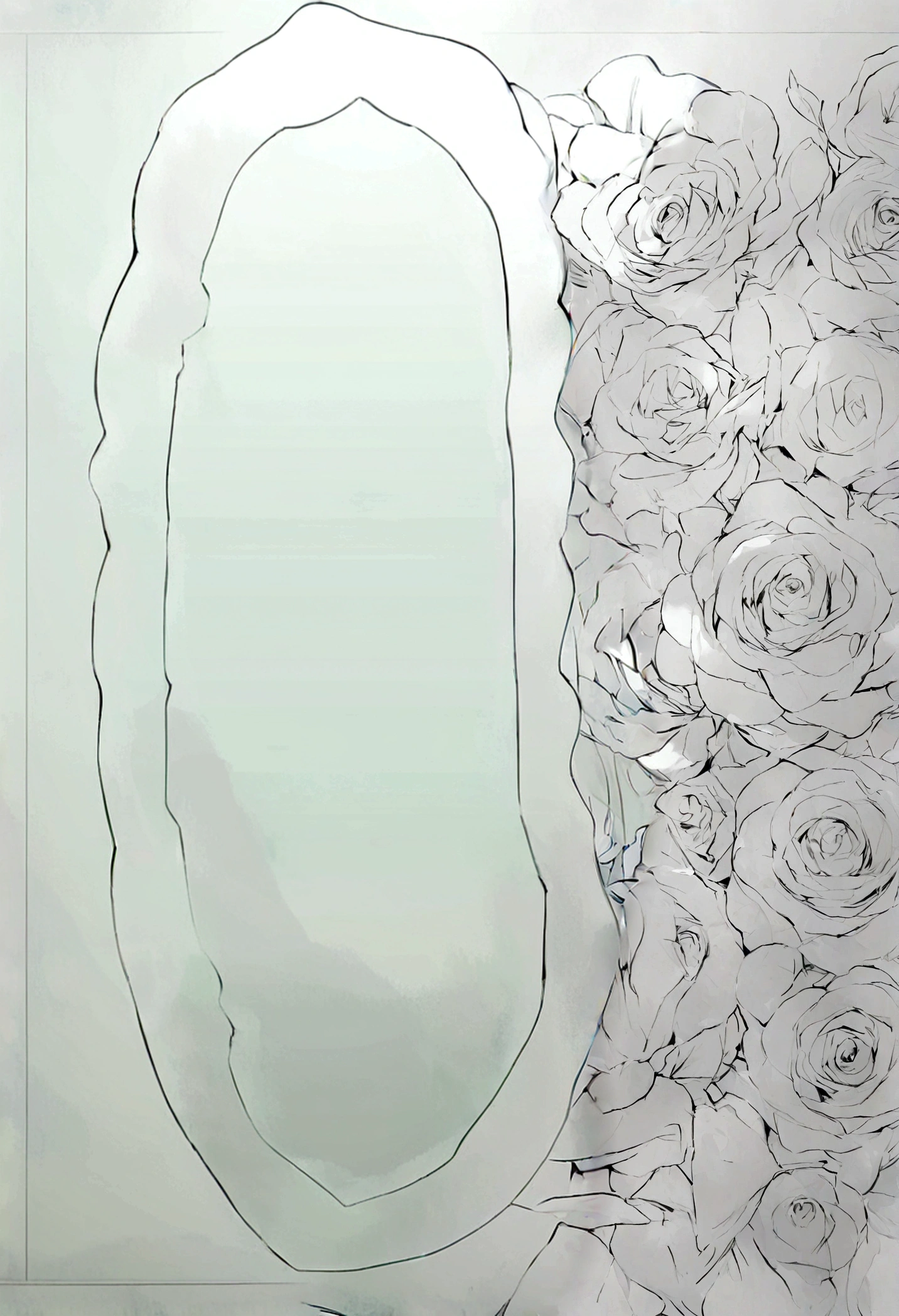 Classical Rose Line Drawing,Clarity