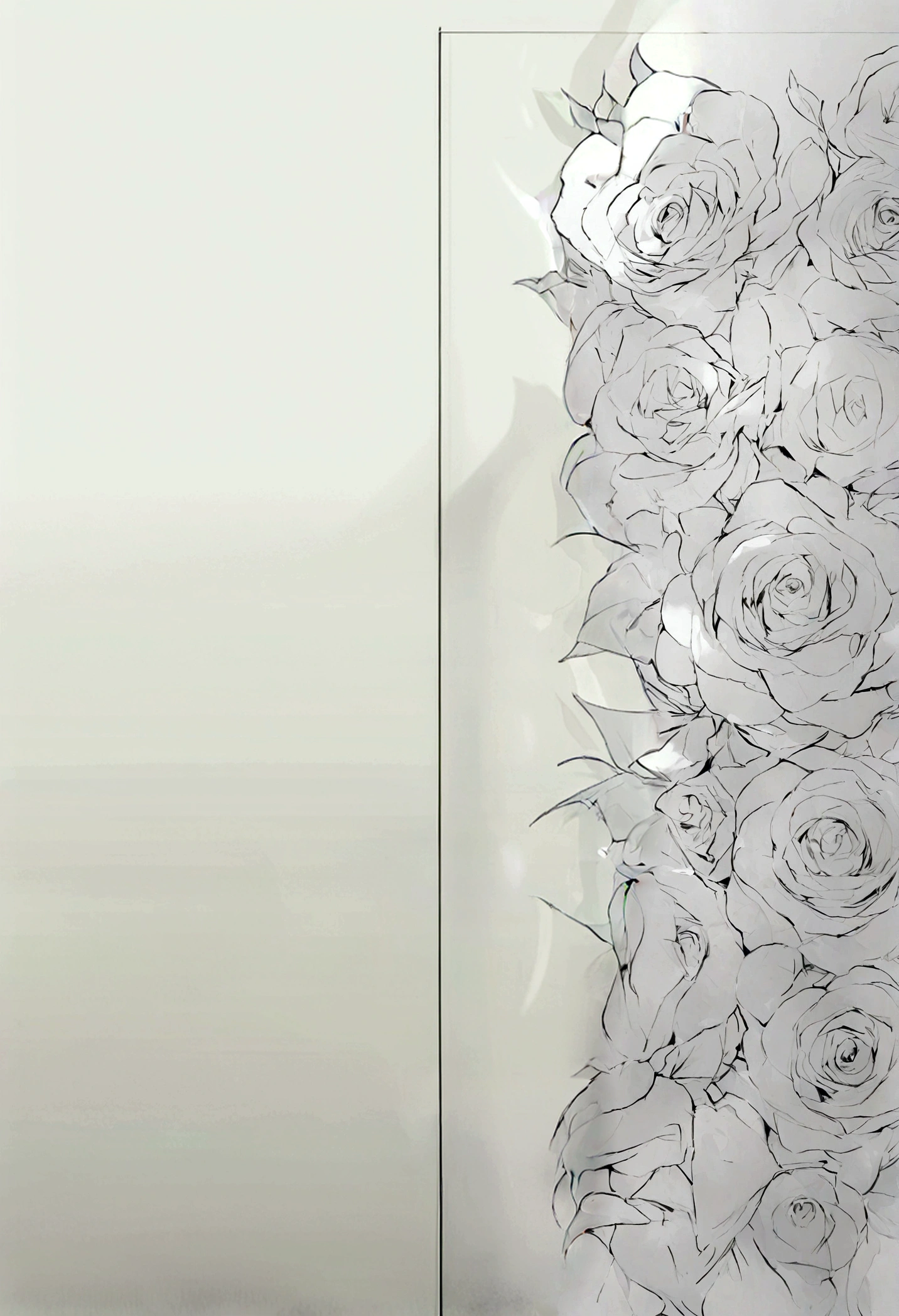 Classical Rose Line Drawing,Clarity