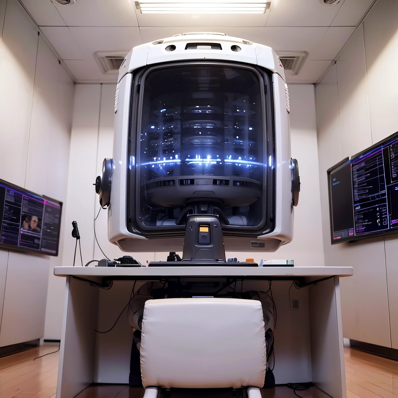 一栋未来Large command room，Inside the Institute，Research Units，Large command room，future technology，White environment，high tech，future technology，Future machines are everywhere