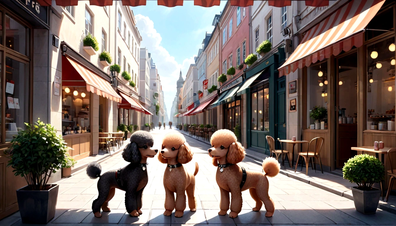 2toypoodles, adorable, cafe, street view.
