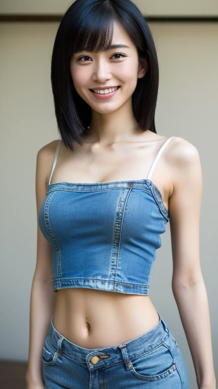Lots of details, (Underweight), 30 years old, Detailed black hair, Beautiful detailed hair, ((Beautiful woman, skinny japanese milf)), (40 years old), sexy, Detailed face, Beautiful Eyes, bangs, Small breasts, Very slim waist and perfect hands, (flat chest highest quality:1.5), Perfect and delicate limbs, Detailed skin, highest quality, Super detailed,(Bright smile:1.3),
city, road, motorcycle, happy, riding kawasaki motorcycle, (camisole, Exposing shoulders, Cleavage, Crop top, cut off, Denim shorts, abdomen, Short shorts, Spaghetti Straps:1.2), in the city, on the road, At dawn, Full Body Shot, Low angle shot, Wide-angle lens