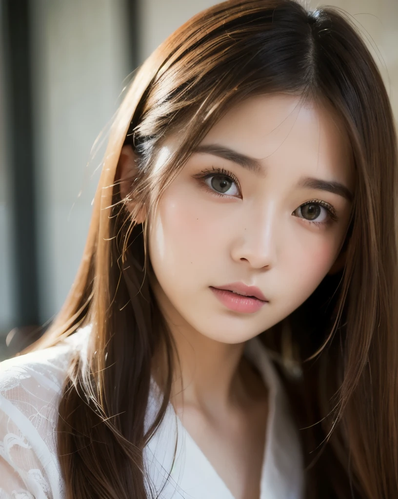 (Best-quality, Masterpiece, Ultra-High-Resolution, (Photorealistic:1.4), Raw Photo, depth of field, professional lighting, perfect anatomy, extremely details), 1girl, 13-years-old, the most famous Japanese idol, portrait, (extremely cute face like the most popular Japanese idol, (extremely cute and extremely realistic big-eyes), extremely cute hair), extremely cute long-eyelashes, extremely cute lips, (((extremely beautiful and extremely realistic skins):1.3)), ((completely-drunk):1.3)