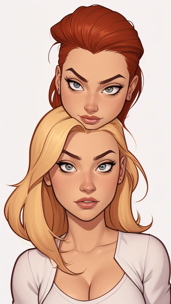 estilo de desenho animado:1.2), Yvonne Strahovski mulher Imagem de desenho animado de uma mulher , roupas sensuais , garota super fofa, authoritarian would be facial expressioncartoon style illustration, estilo de arte dos desenhos animados, estilo de arte dos desenhos animados, digital illustration style, design de personagens altamente detalhado, arte digital detalhada fofa, City fan art, design de personagem retrato, beautiful digital illustration, retrato de alta qualidade, arte em quadrinhos, retrato do design do personagem, white background Buso without clothes and medium breasts, beautiful and symmetrical body curves