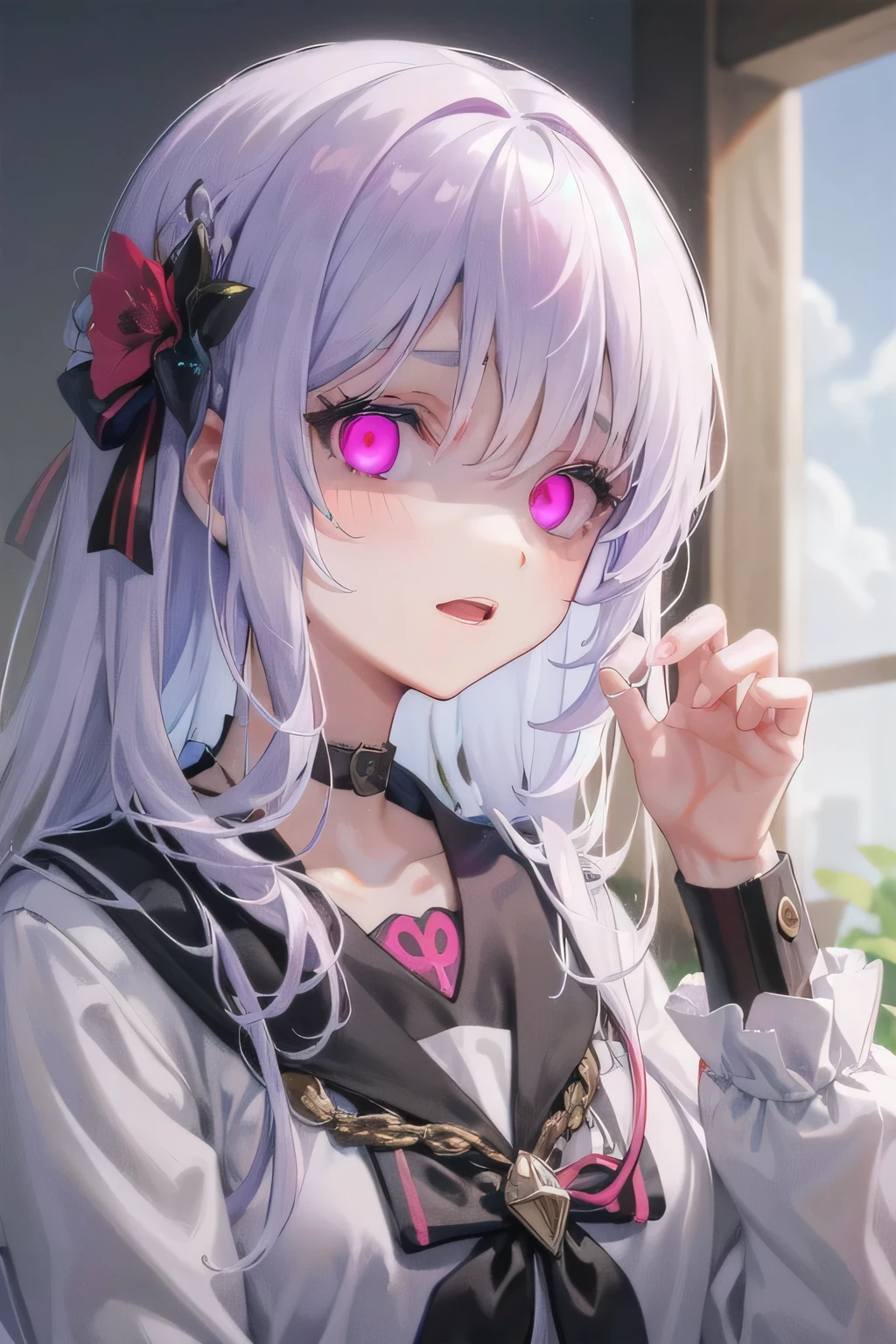 (Tabletop:1.0), (highest quality:1.4), (High resolution:1.2), From the side,Sharp contours, long hair, highest quality, masterpiece,Glasses,Voice of the Heart,yandere,Browsing Caution,nude,facial,Excessive ,Chest to chest,Upper Body,Ecstasy,saliva,blush,Heterochromia iridis,Colorful Hair,Dynamic composition