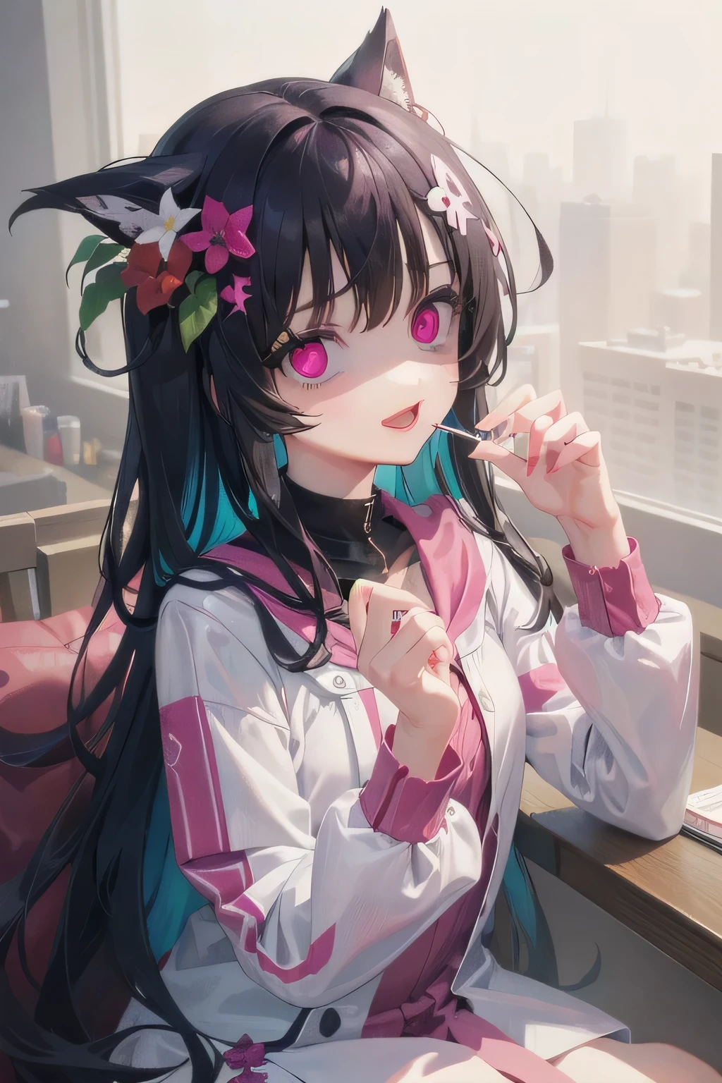 (Tabletop:1.0), (highest quality:1.4), (High resolution:1.2), From the side,Sharp contours, long hair, highest quality, masterpiece,Glasses,Voice of the Heart,yandere,Browsing Caution,nude,facial,Excessive ,Chest to chest,Upper Body,Ecstasy,saliva,blush,Heterochromia iridis,Colorful Hair,Dynamic composition