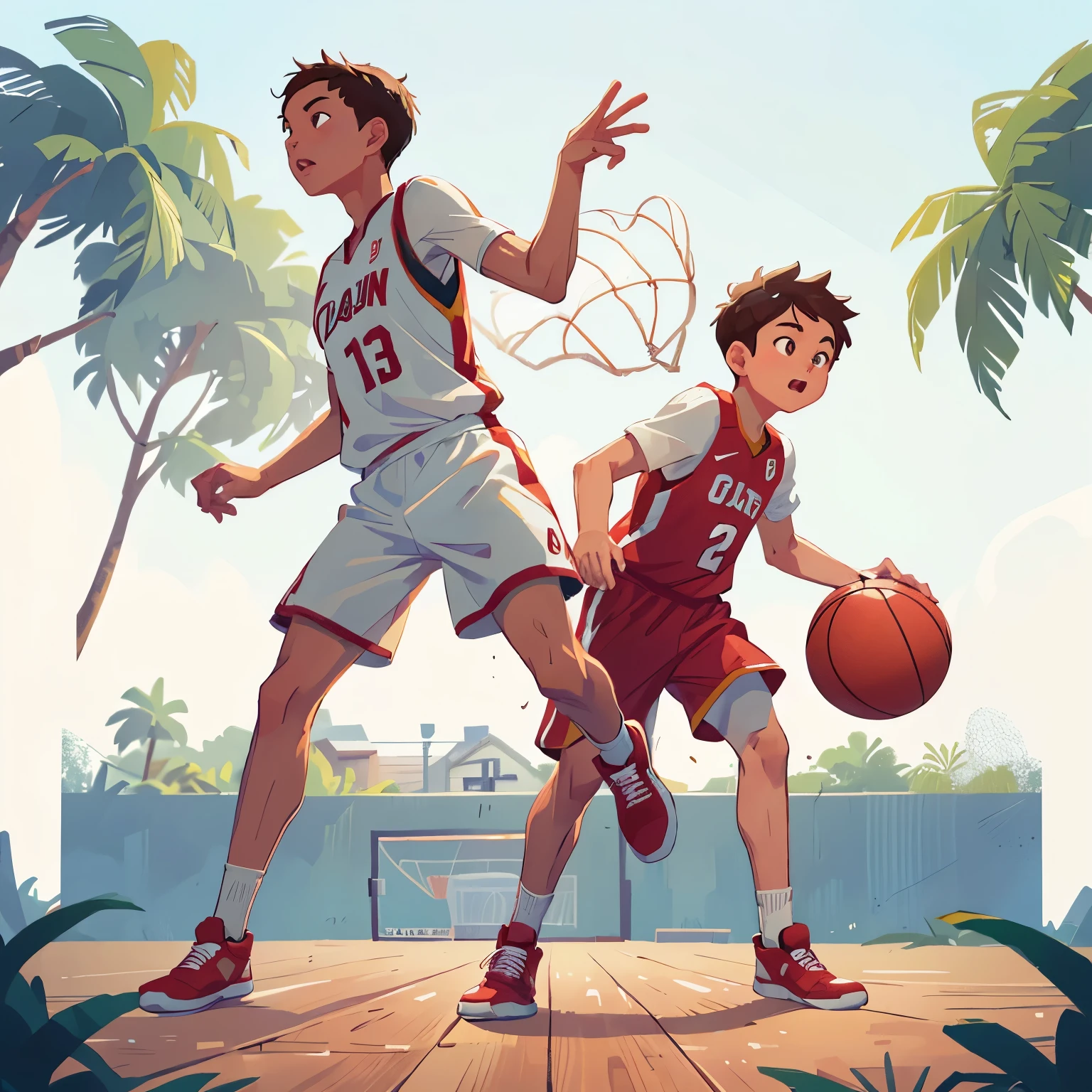 arafed basketball player in uniform dribbling a basketball, dribbling, wearing basketball jersey, hip and leg shot, playing basketball, focused shot, profile shot, trending dribble, basketball, dribble, man standing in defensive pose, young man with short, athlete photography, center focused, centered shot, full-body-shot