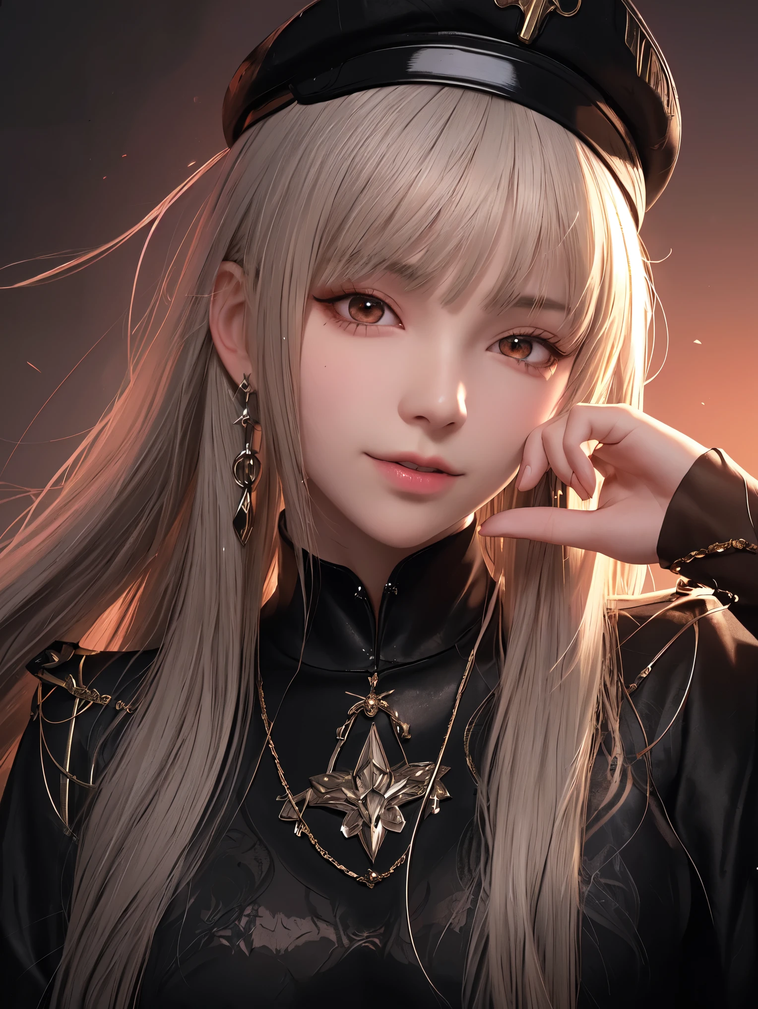 8k, masterpiece, bset quality, girl in luxurious tight white military outfit, officer's hat, commander in chief's military rank, glossy, sexy girl fantasy anime artwork, fantasy anime illustration, 8k badass anime, 4k anime art wallpaper, 4k anime art wallpaper, 2.5 d cgi fantasy anime artwork, 8k anime art wallpaper, digital anime art detailed, beautiful fantasy anime, epic anime artwork, 4k anime wallpapers, detailed anime artwork, sexy, seductive, giant, women, anime style, best quality, extremely detailed, best silhouette), (detail) font background, dark fantasy), (beautifully detailed face), high contrast, (best lighting detail, extremely delicate and beautiful eyes), ((cinematic lights)), colorful, super detailed, dramatic lighting, intricate detail(1 girl, solo, sharp face, . Blonde, super long hair, bangs sparse, long eyelashes, dynamic angle), blood splatter, black light swirling around character, depth of field, black light particles, (broken glasagic circle).