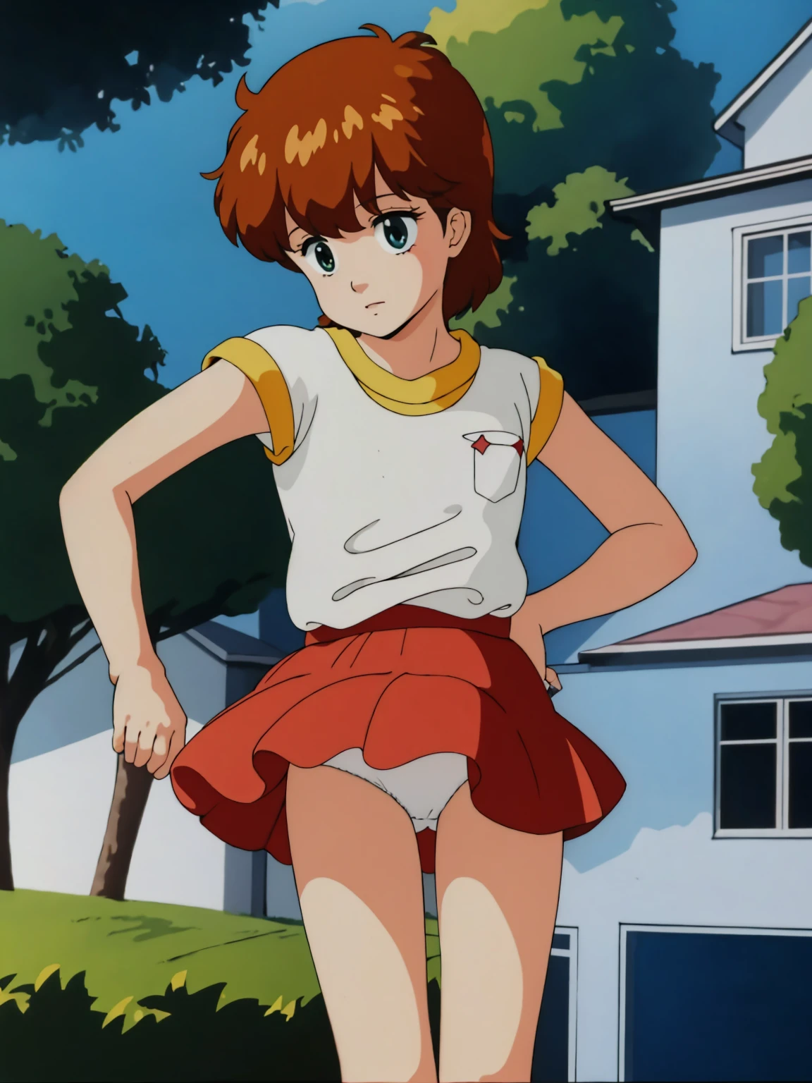 masterpiece, highest quality, alone, One Girl,
kazuki, White underwear, Panty shot