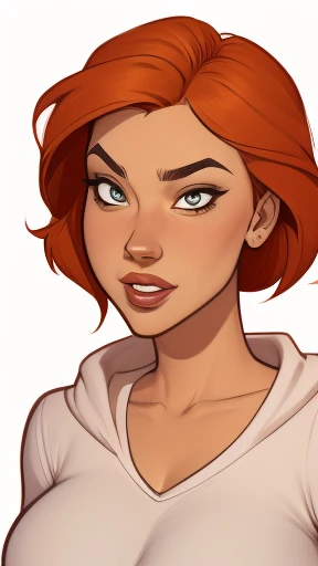 estilo de desenho animado:1.2), Yvonne Strahovski mulher Imagem de desenho animado de uma mulher , roupas sensuais , garota super fofa, authoritarian would be facial expressioncartoon style illustration, estilo de arte dos desenhos animados, estilo de arte dos desenhos animados, digital illustration style, design de personagens altamente detalhado, arte digital detalhada fofa, City fan art, design de personagem retrato, beautiful digital illustration, retrato de alta qualidade, arte em quadrinhos, retrato do design do personagem, white background Buso without clothes and medium breasts, beautiful and symmetrical body curves