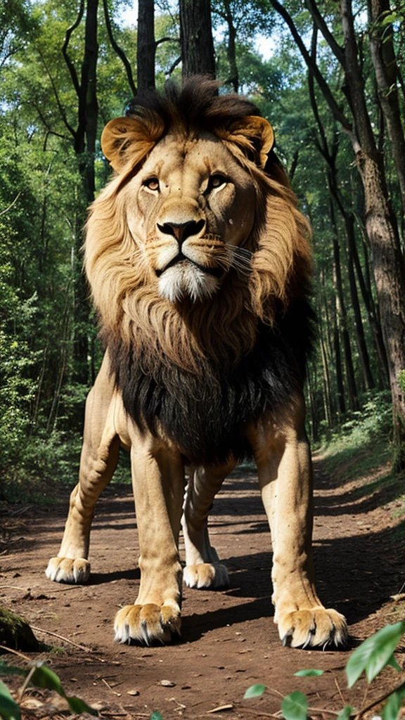 A cruel lion lived in the forest.
