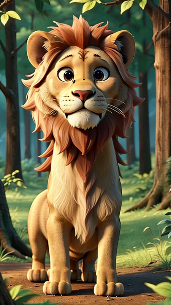 A cruel lion lived in the forest.
