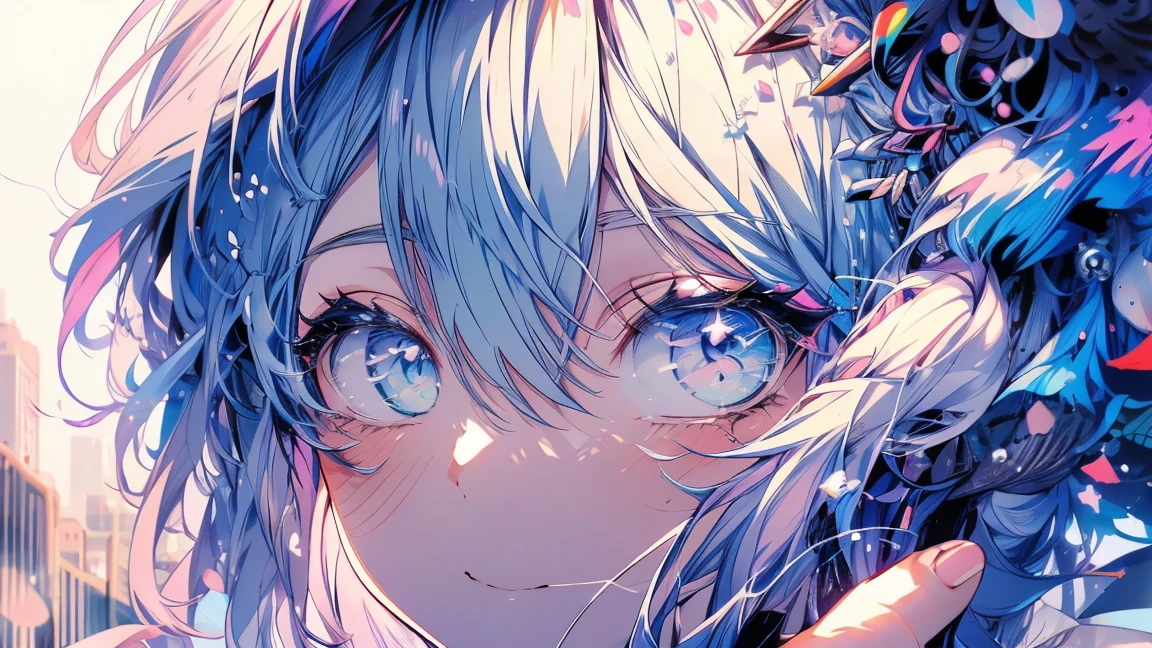 (masterpiece,highest quality,Ultra-detailed drawing),1 girl,Colorful Hair,pastel colour,