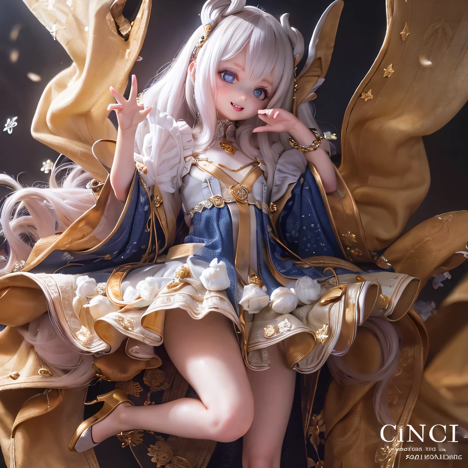(highest quality, High resolution, Realistic:1.37),Very detailed, Beautiful details,Beautiful lip detail,Very detailed目と顔,Long eyelashes,One Girl,Portraiture,Sharp focus,Vibrant colors,Soft lighting,Fenrir Girls,Fantasy elements,Snow Scene,ice magic,Flowing hair,Heavenly beauty(((((whole body)))))(((((Princess Dress)))))cute yo cute whole body (((Cute pose)))(((((((ch)))))(((pretty girl)))flat chest shoesタイツ contrapposto、Smiling in a short dress