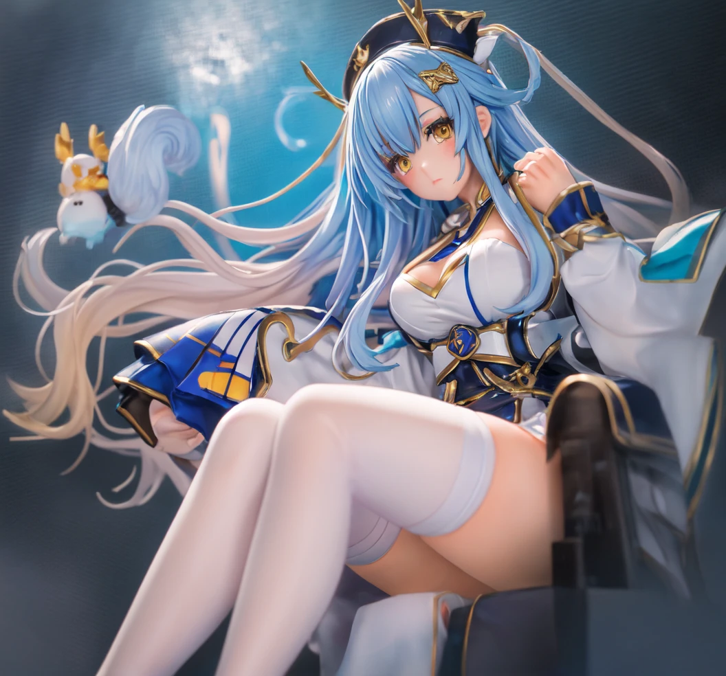 nsfw, sex, fantasy,1girl, umi ryuuzaki, hairband, headgear, long straight light blue hair, long silky bangs, blue armor shoulder, armor blue cape, elbow gloves, white thighhighs, nsfw, ((showing nipples)), nsfw, (((spread pussy:1.6))), agree to have sex, ((com on face:1.6)), (cum on body:1.7), ((excessive cum:1.8)), masterpiece,Noise Reduction,perfect anatomy,high resolution, ultra-detailed, beautiful detailed eyes,visualart,five fingers, perfect hands, perfect lighting, nsfw, ((showing nipples)), (blushing, frown and shy expression:1.5),