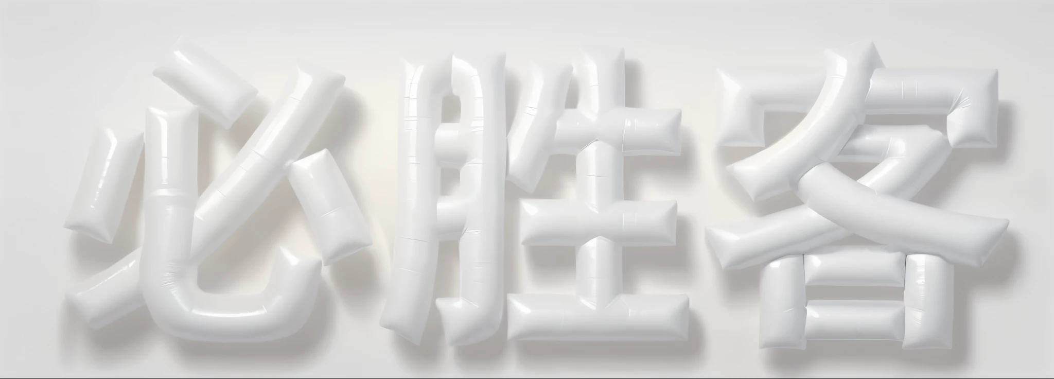  White inflatable balloon words，Inflatable texture，Balloon texture，Solid color background，masterpiece