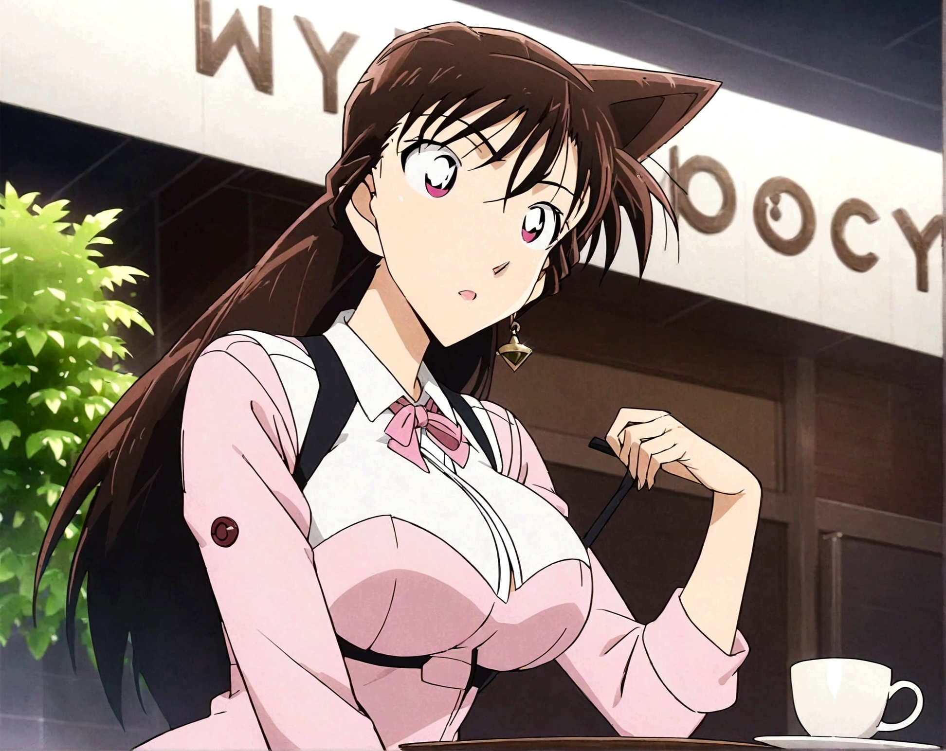 （masterpiece，Best quality，Red and pink sweater，Perfect body，Black hair，Big breast beauty，individual：1.3），beauty，gentle，Anime style