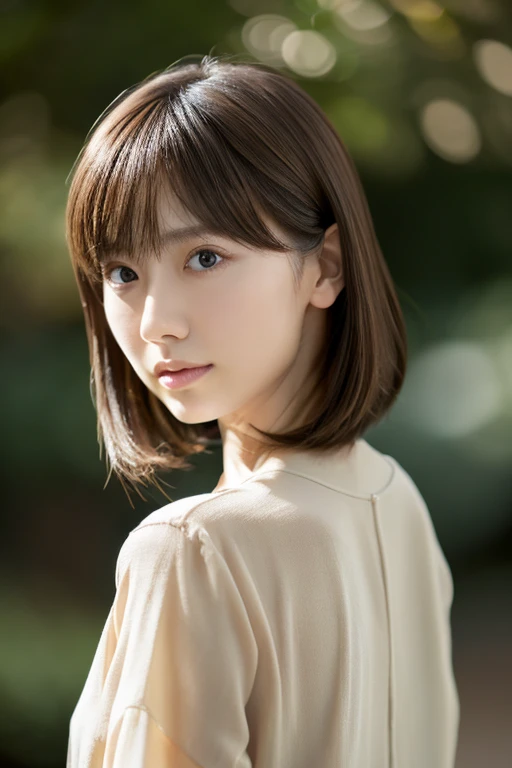Top quality, realistic, perfect human body structure, very detailed, very delicate and beautiful, RAW photography, professional lighting, luminescence, depth of field, single focal, full body, Skinny Japanese lady, 30 years old lady, brown hair, small head, beautiful eyes, real face, realistic skin, detailed eyes, (fashionable hairstyle: 1.3),
