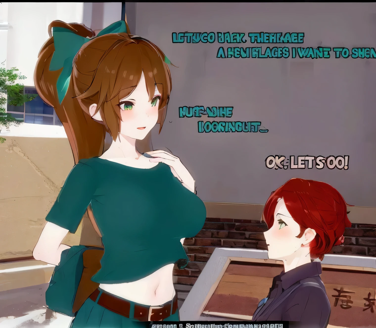 best quality, photorealistic, 8k, high res, 1girl, (large ??????), (professional lighting, bokeh), (city), (day),(brown hair), (green eyes), (portrait), (people), gorgeous, bloom, gts, no text, toned,