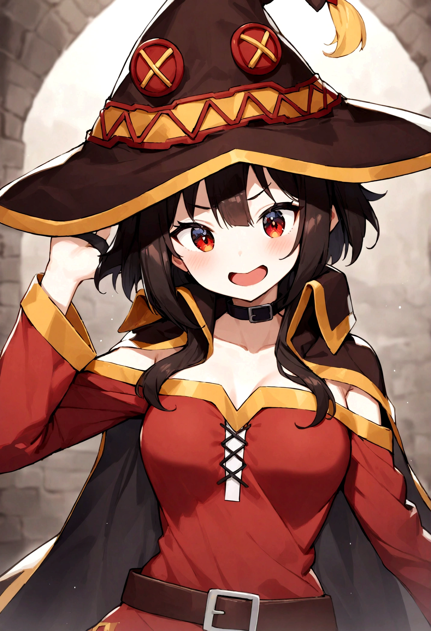 1girl,masterpiece, best quality, very aesthetic, absurdres,
Megumin, KonoSuba - A young but powerful arch-wizard known for her obsession with explosion magic.
