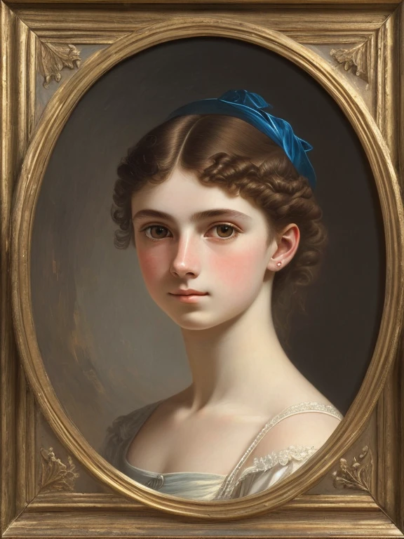 (a high resolution,masterpiece:1.2),(realistic:1.37)"(Best quality, a high resolution, ultra detailed, realistic),beautiful portrait of a 16-year-old French ballerina from the 19th century., (She&#39;s half French, half Japanese., and a stunning beauty with dark blue eyes and a high nose:1.1), complex ballet costume, detailed facial features, long graceful neck, loose strands of hair, poised and elegant posture, Soft and gentle lighting, Classical oil painting, bright colors, delicate background with floral motifs", Dreamy atmosphere, Surrealism,mystical aura