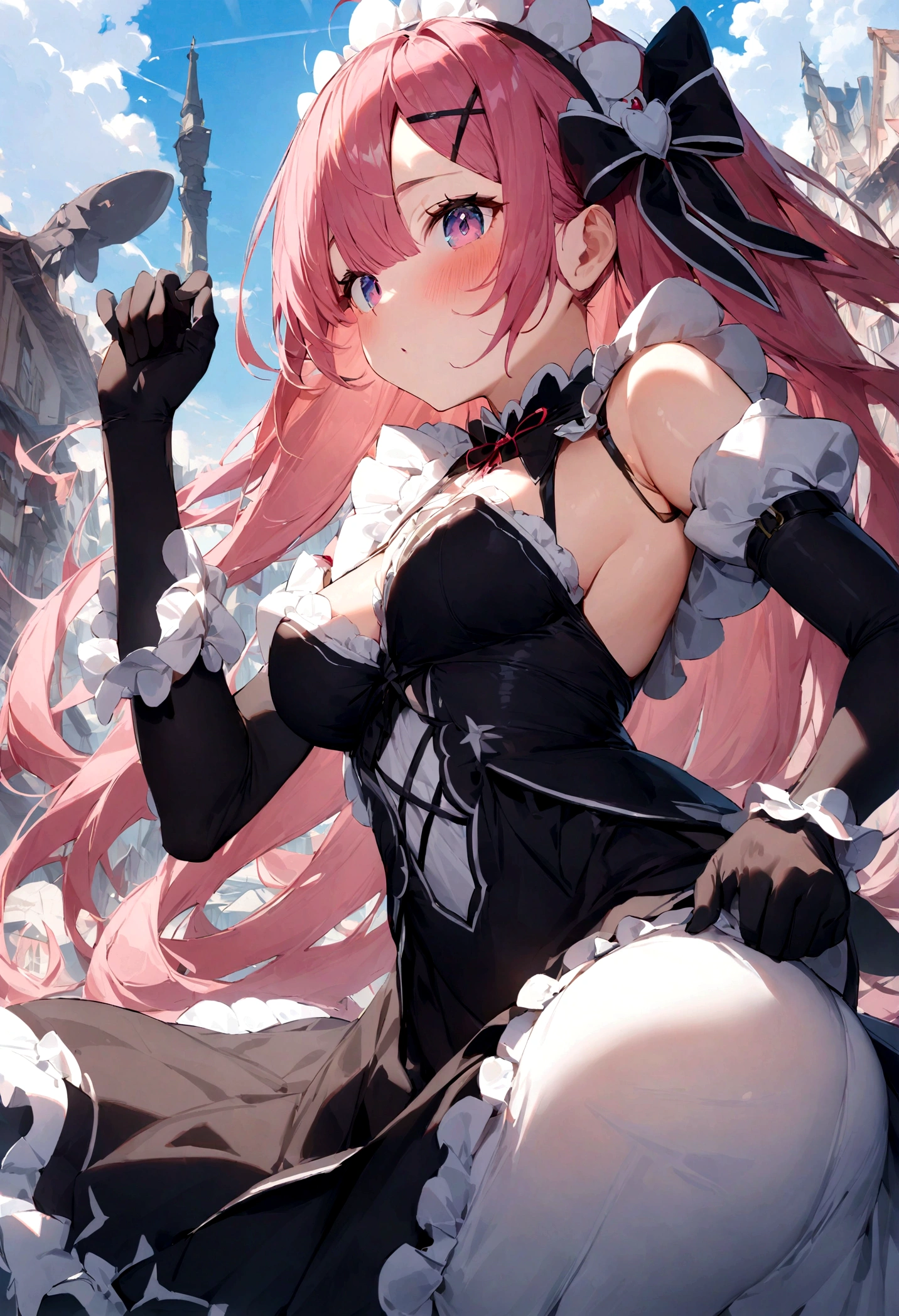 1girl,masterpiece, best quality, very aesthetic, absurdres,
Rem, Re:Zero - Starting Life in Another World - A demon maid with a deep loyalty and affection for the protagonist, Subaru, showcasing immense power and emotional depth.