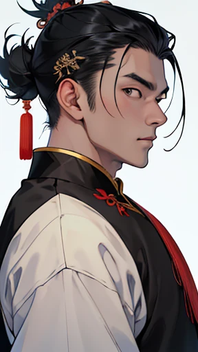 4K, highest quality, High resolution:1.1), (masterpiece:1.1), 1, (中国人male性:1.2,chinese hair ornaments:1.4,Chinese Hairpins:1.4,Chinese Hairpins:1.4), Young people, monarch, Fine grain, face , strong, Honorable, have confidence, Looking up at the viewer, 1人のmaleの子, male_focus on, weapons, alone, Huangpu, good looking, Mild, Black Hair, Emperor