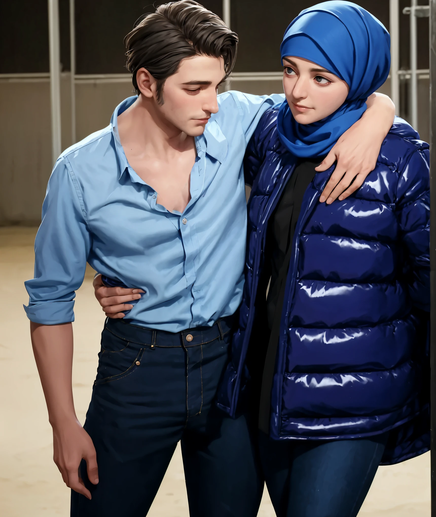 slim cotton shirt on a man's torso