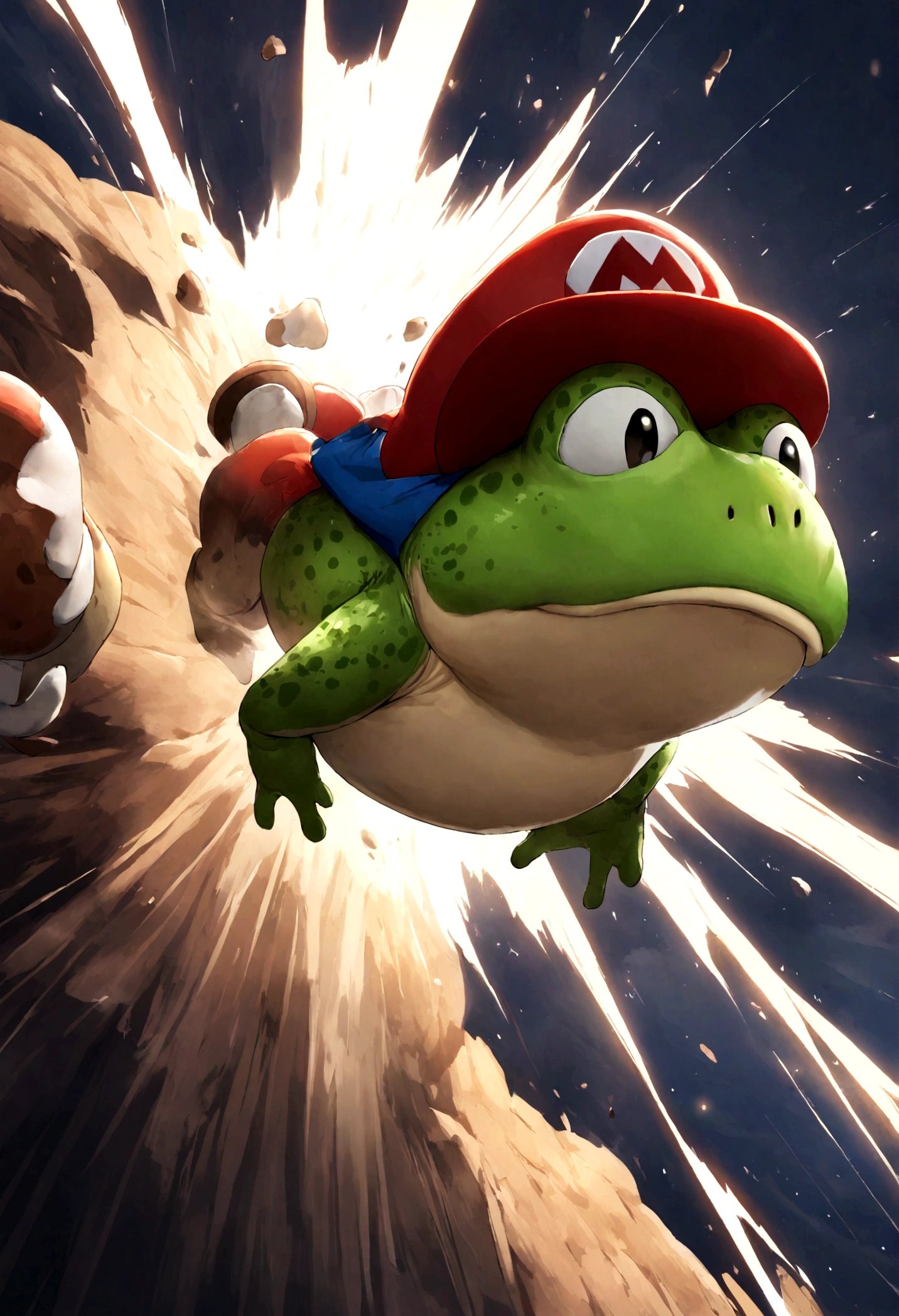 toad from mario, head exploding