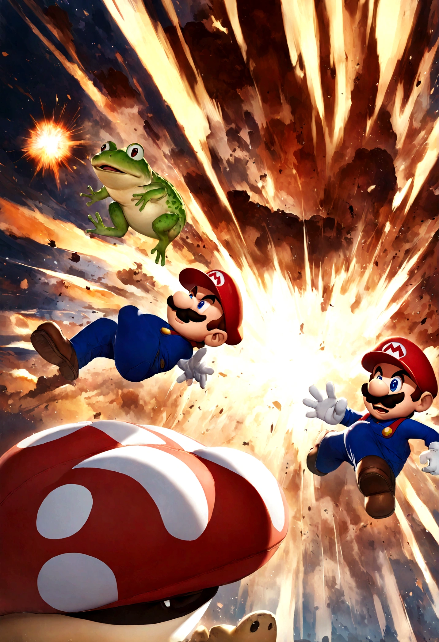 toad from mario, head exploding