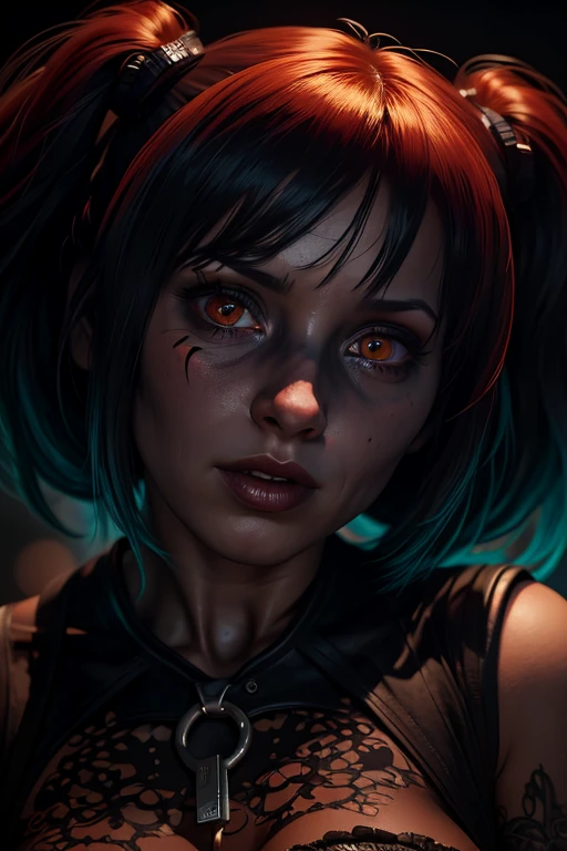 (dark:1.4), deep shadow, darkness, (moonlight:1.3), award winning photo, extremely detailed, amazing, fine detail, absurdres, highly detailed woman, extremely detailed eyes and face, piercing red eyes, detailed clothes, skinny, (gothic), twintails, bangs, frills, skirt,red hair, by lee jeffries nikon d850 film stock photograph 4 kodak portra 400 camera f1.6 lens rich colors hyper realistic lifelike texture dramatic lighting unrealengine trending on artstation cinestill 800 tungsten, Style-Neeko