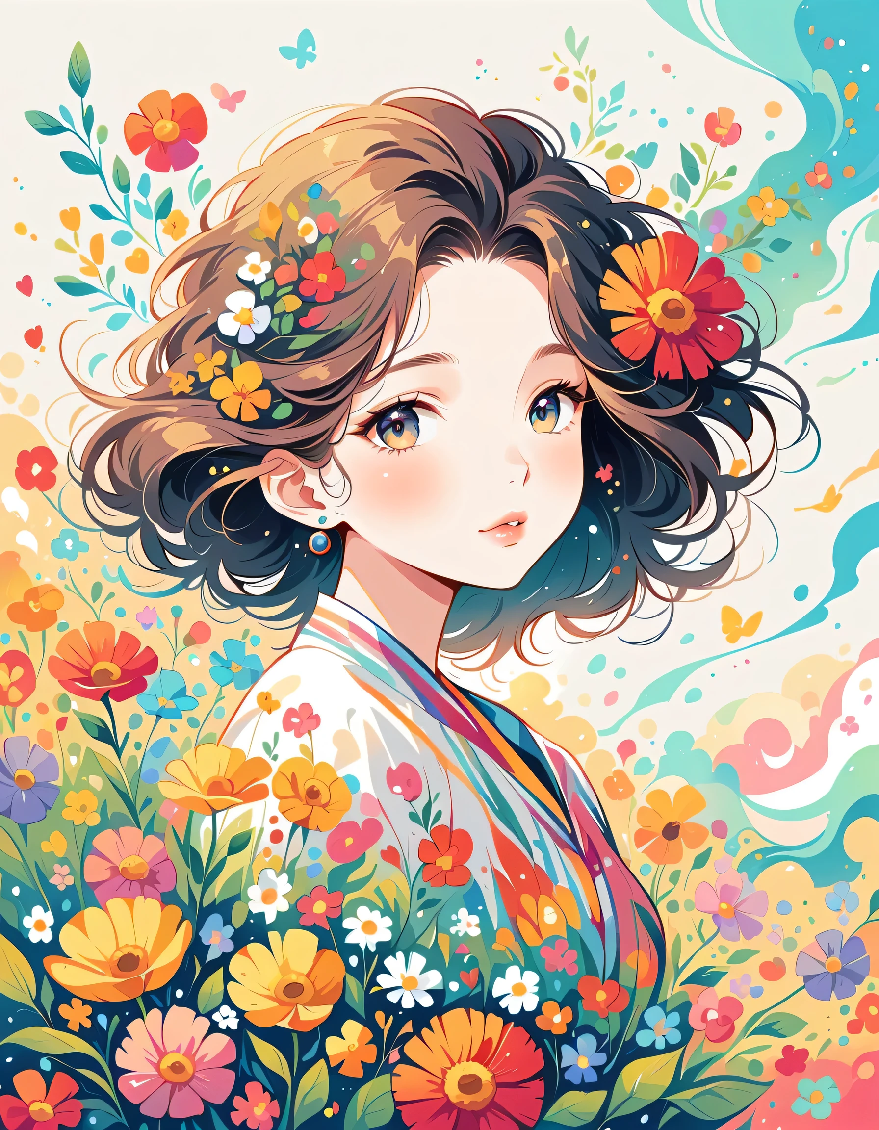 Black Star Red and White Style、The most beautiful girl of all time、Lips in Love、Colorful flowers、Simple line initials、Abstract art、Urban Background