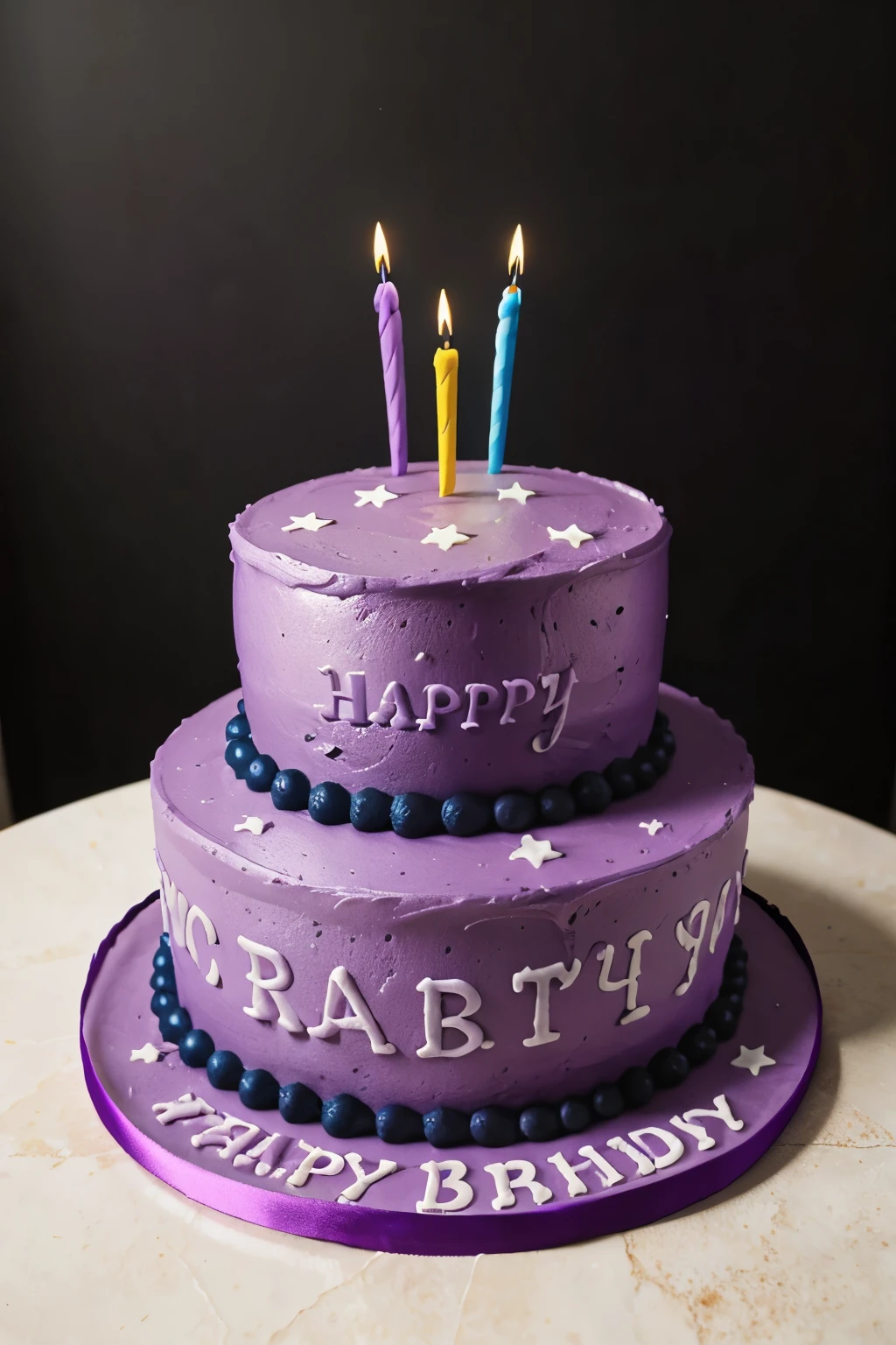 purple birthday cake