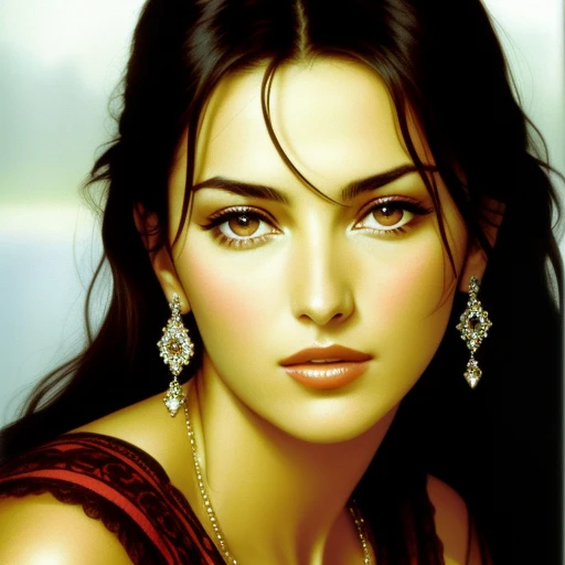 tmasterpiece，Highest image quality，A detailed face，Monica Bellucci