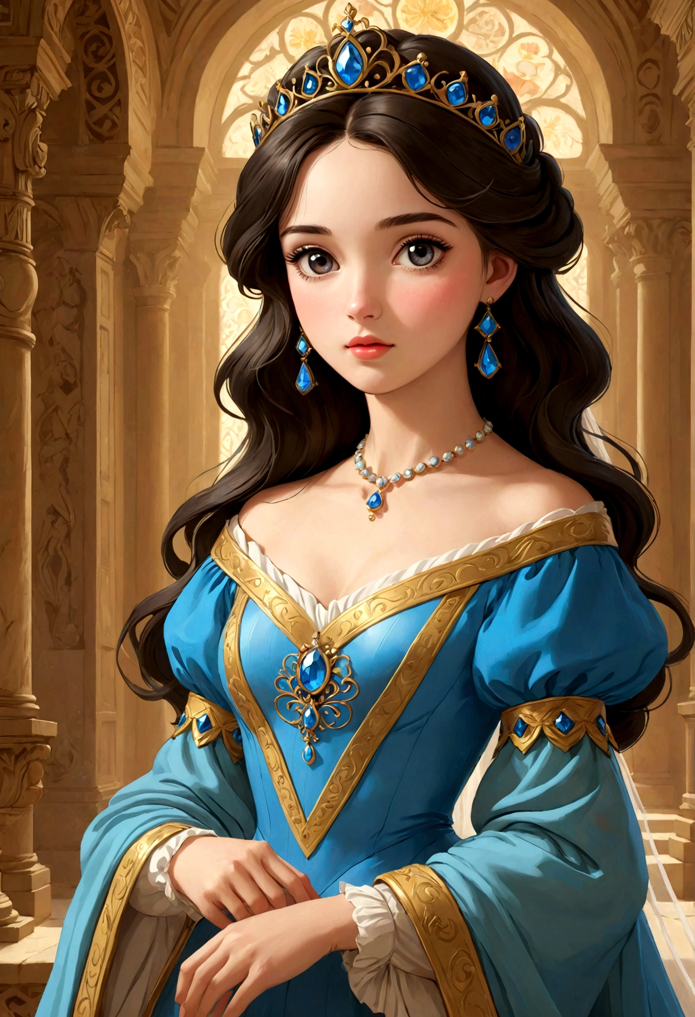 Excellent HD 8K female classical art cartoon princess