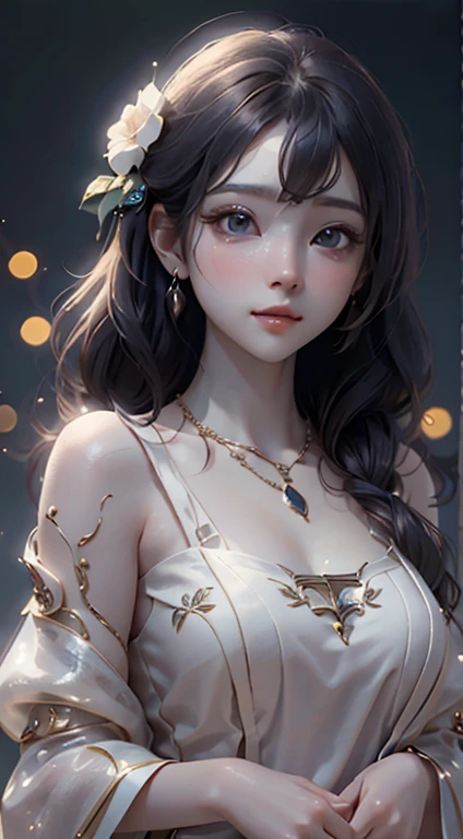最high quality, masterpiece, High resolution, One girl,chinese wedding dress,hair ornaments,necklace, jewelry,Beautiful Face,On top of that_body, Tyndall effect,Realistic, Dark studio, Rim Light, Two-tone lighting,(Skin with attention to detail:1.2), 8K Ultra HD, Digital SLR, Soft lighting, high quality, Volumetric lighting, Frank, photograph, High resolution, 4K, 8k, Bokeh、Highest quality、Ultra delicate、Beautiful eyes、Big eyes、Extremely beautiful