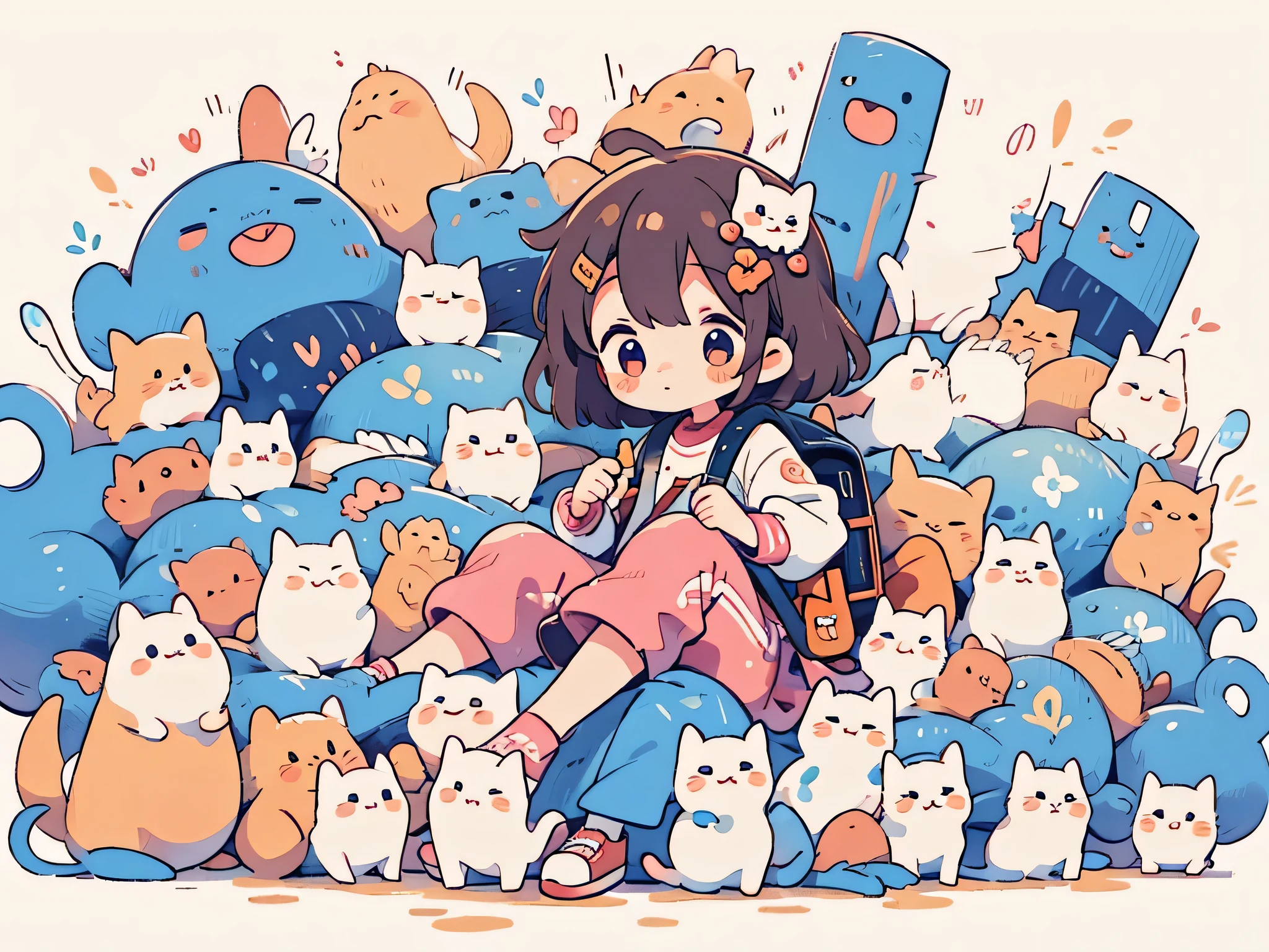 Micho style, Masterpiece, best quality, 8k, cute girl chibi