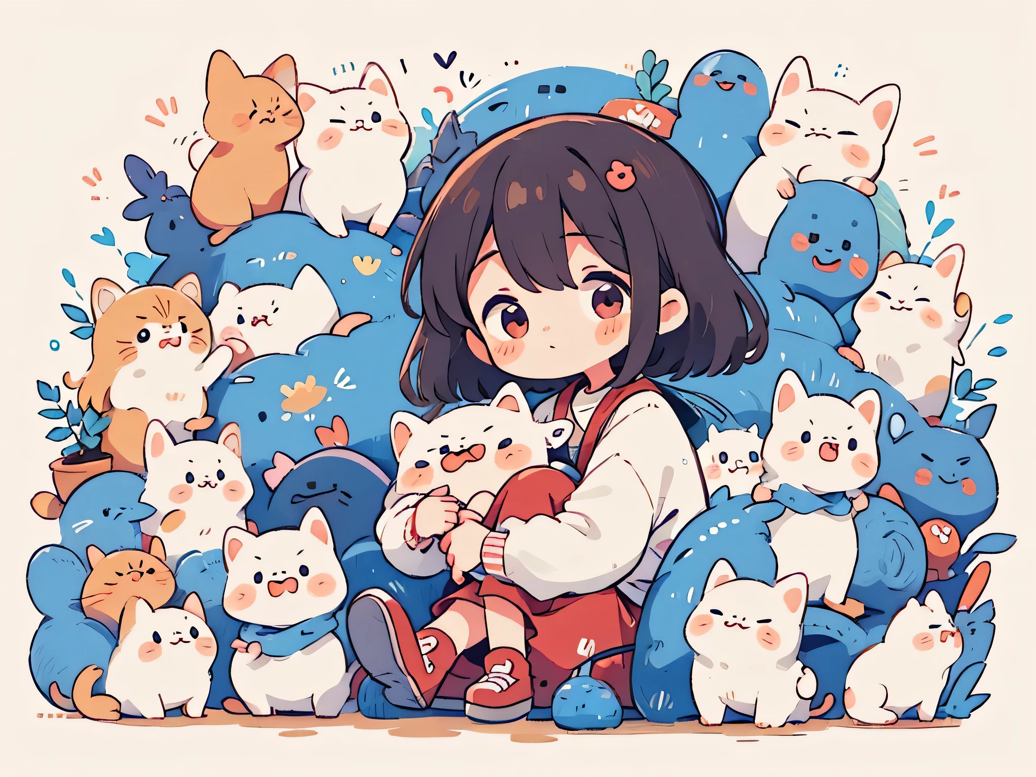 Micho style, Masterpiece, best quality, 8k, cute girl chibi