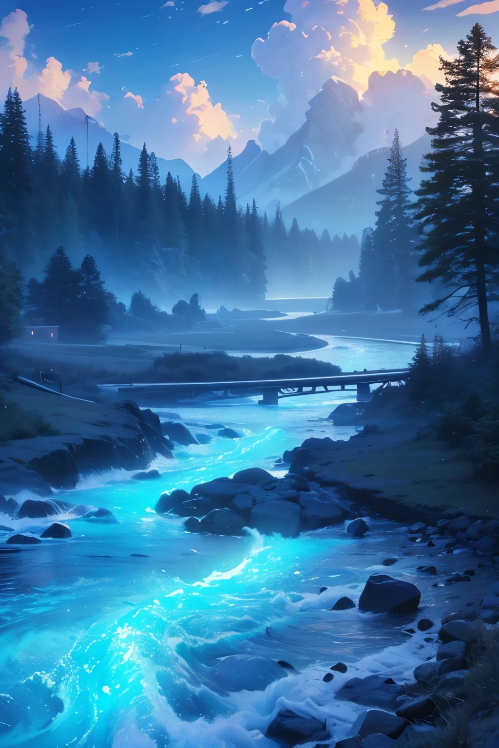 (magical pretty null blue stream overlay scene), (null), (cloud), Soft lighting, Clean background, beautiful null scenery, masterpiece, high quality, Beautiful graphics, High detail,By Thomas Kinkade, Art Station, Sharp focus, Inspiring 8k wallpapers,