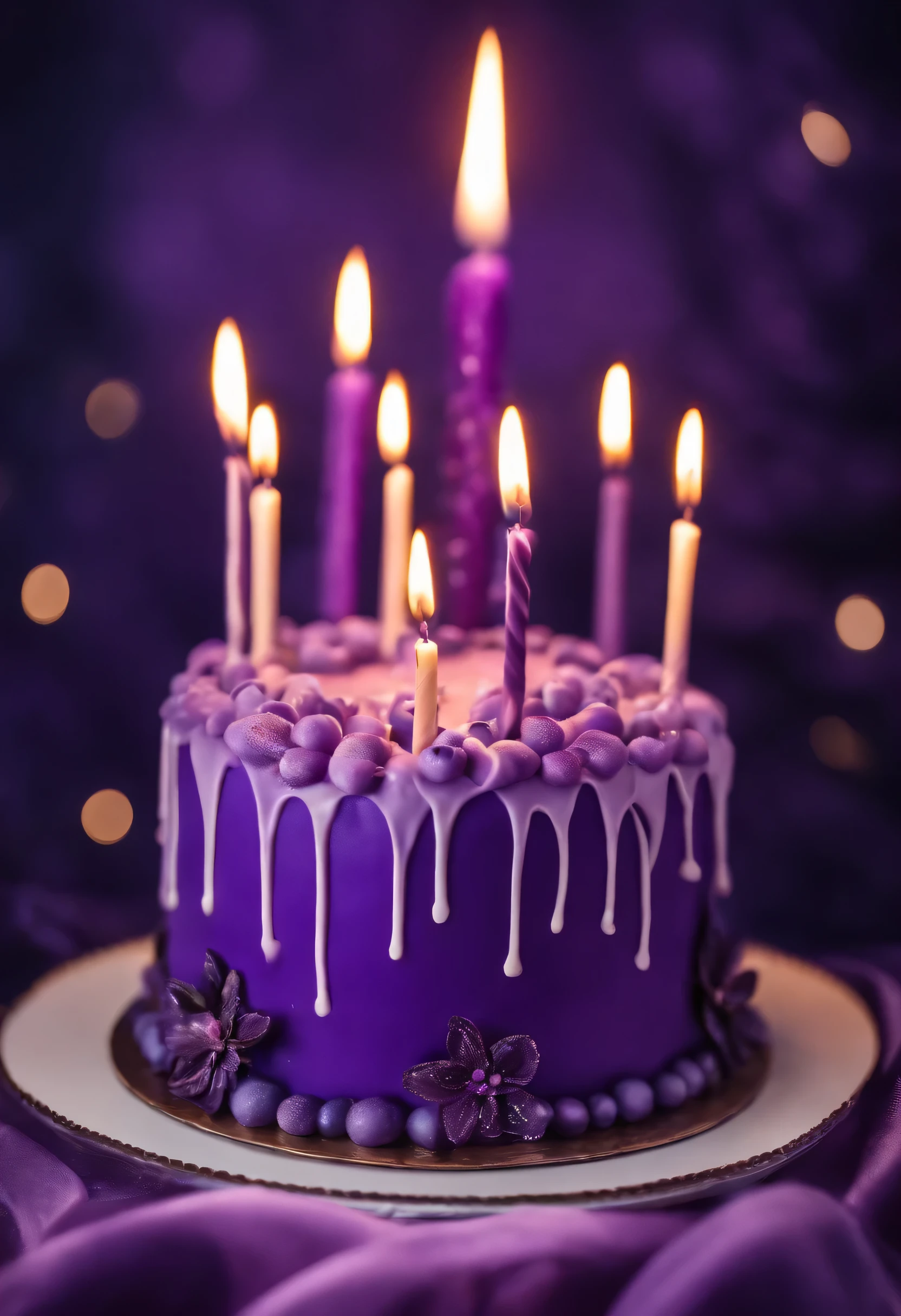 Purple birthday cake and birthday wishes for LINITY