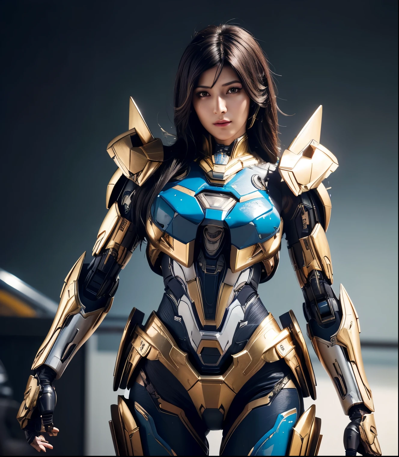 Super detailed, advanced details, high quality, 最high quality, High resolution, 1080p, hard disk,(pharah),(fareeha・amari),beautiful cyborg woman,Mecha cyborg girl,battle mode,Mecha body girl,she is wearing futuristic pharah mecha