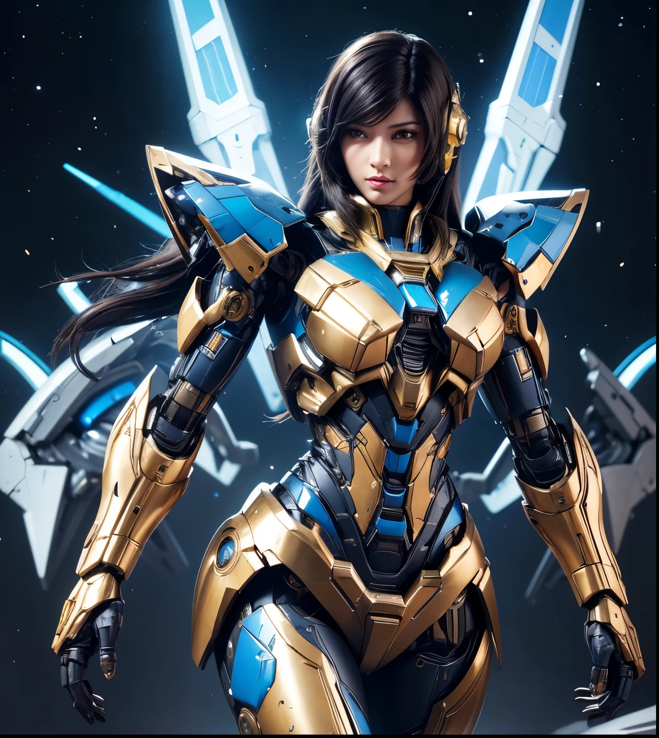 Super detailed, advanced details, high quality, 最high quality, High resolution, 1080p, hard disk,(pharah),(fareeha・amari),beautiful cyborg woman,Mecha cyborg girl,battle mode,Mecha body girl,she is wearing futuristic pharah mecha