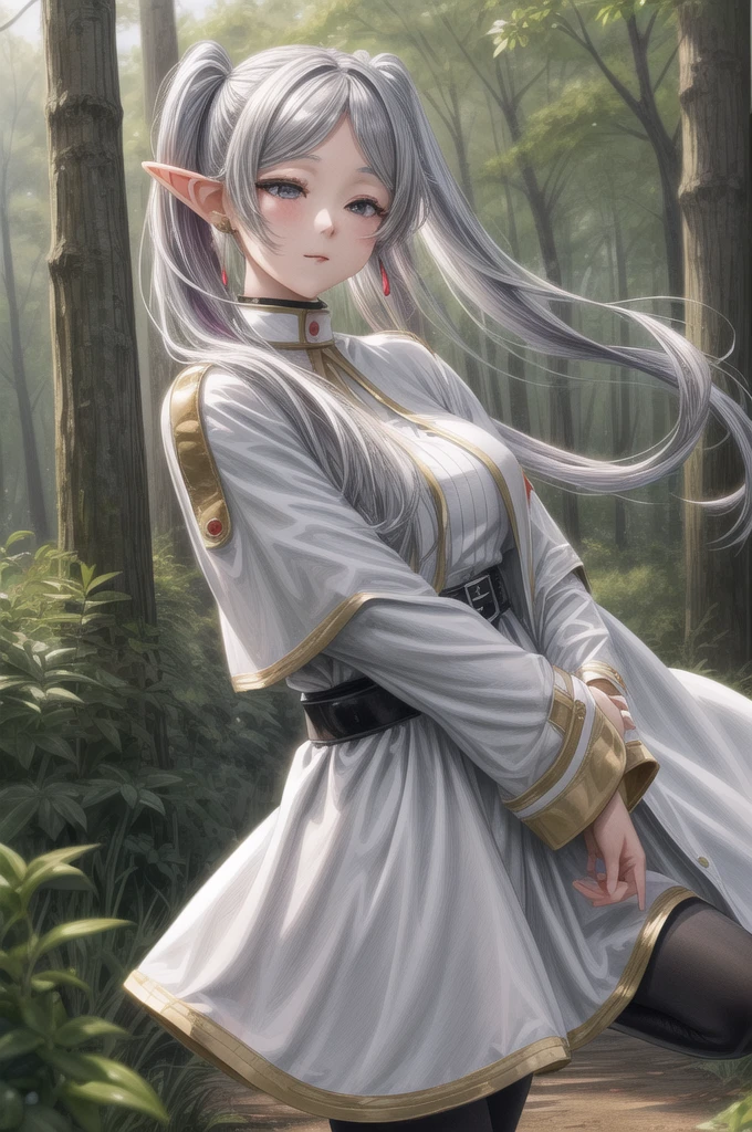 masterpiece, highest quality, High resolution,
(A girl is carrying another girl), 
Outdoor, nature, The Alps, forest, Mud road, Desolate, 
Long Hair, Gray Hair, (Parted bangs:1.2), Twin tails, close your eyes, Sleep, Pointed Ears, Earrings, Thick eyebrows, White capelet, Striped shirt, Long sleeve, belt, White Skirt, Black Pantyhose, Brown boots,
thank you,
Long Hair, Purple Hair, (Side Lock:1.4), Blunt bangs, Purple eyes, Big Breasts, Long dress, White Dress, (Black Robe:1.4), White sleeves, Mouth closed, 
Arfern,
take,