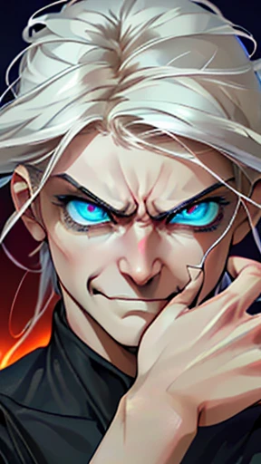 (highest quality:1.2), (High resolution:1.2), (Beautiful face and eyes:1.8), (sharpest focus:1.2), (Ultra-realistic photos:1.2), (Ultra-high resolution photos:1.2), (Depth of written boundary:1.2), (Perfect Anatomy:1.2), (Nice hands:1.2), (Perfect hands:1.2),
(angry smirk:1.5), (Devil's Smile:1.5), (Open your eyes:1.5), (sanpaku:1.5), (big, Fearless, Young beautiful Chinese man, Long, messy hair and a gold ring on his forehead:1.5), (bigきい, Muscular, Amazingly beautiful body:1.2), (Bamboo forest in the mountains of China:1.2), (A full moon night with a strange wind blowing:1.2),