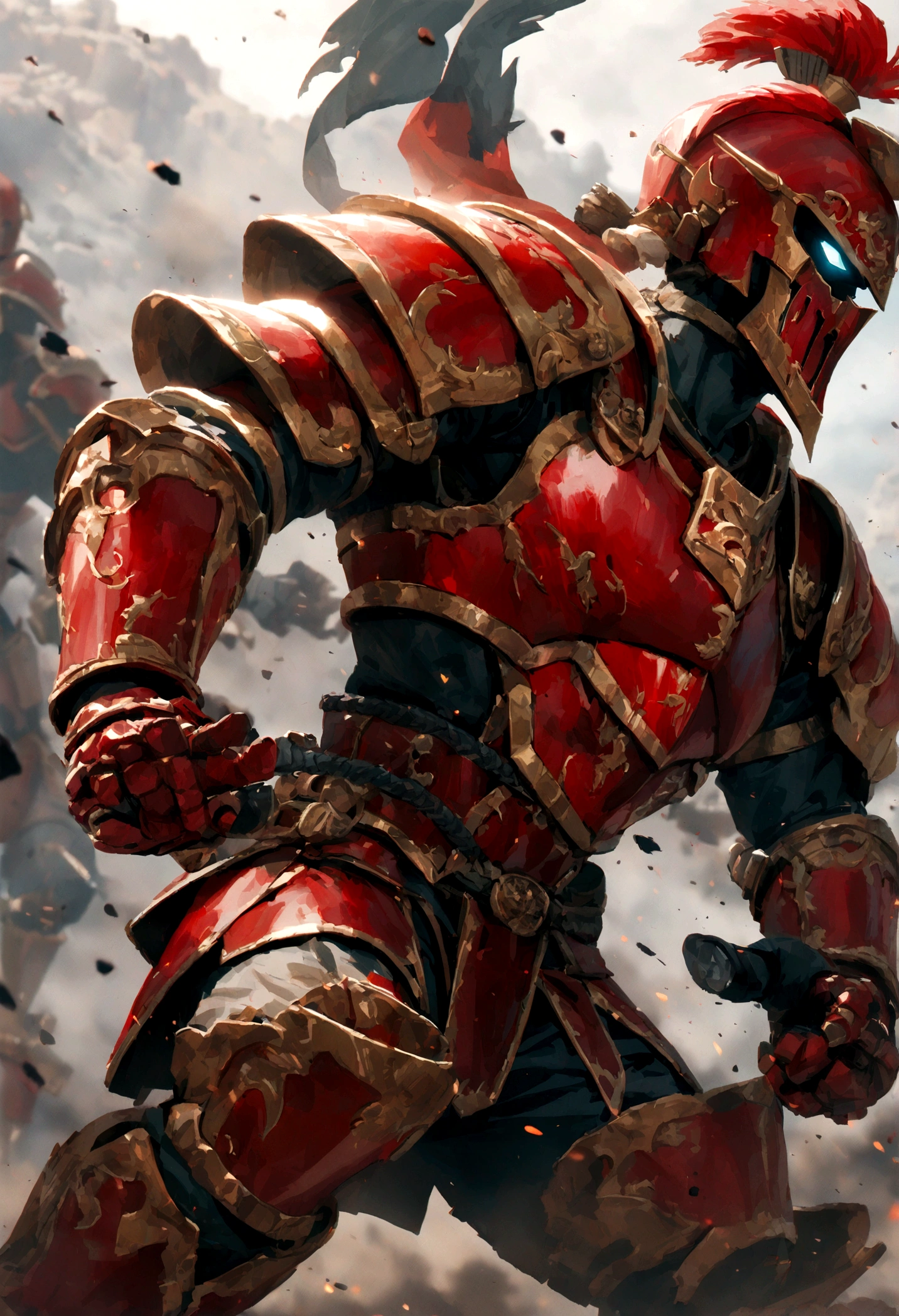 Spartan warrior, fighting, bloody armor, epic, Gladiator 8k