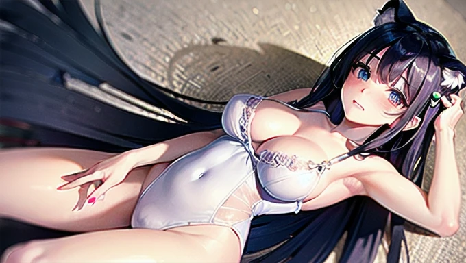 (masterpiece), highest quality, Expressive eyes, Perfect Face, Blushing, Almighty Panther Queen Goddess, Hair bangs, heart shaped hair clip, Giant Milky , Sexy open camisole, Spread your wings, Deep valley, Place your hands between your legs, Fluffy tail, Amazing details, masterpiece, Wallpaper Art, (shine, God&#39;s Rays, Mysterious, dream-like, sky, Otherworldly, dream-like, Breathtakingly beautiful, Fascinating, Sacred),